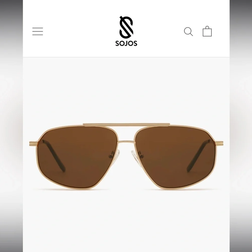 Sojos Chloe sunglasses Gold Frame Brown Lens never worn